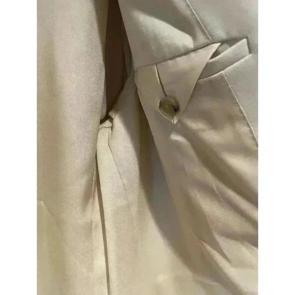 New Vince Crepe Cream Winter White Double-Breasted Oversized Blazer Size 12 - Picture 8 of 13